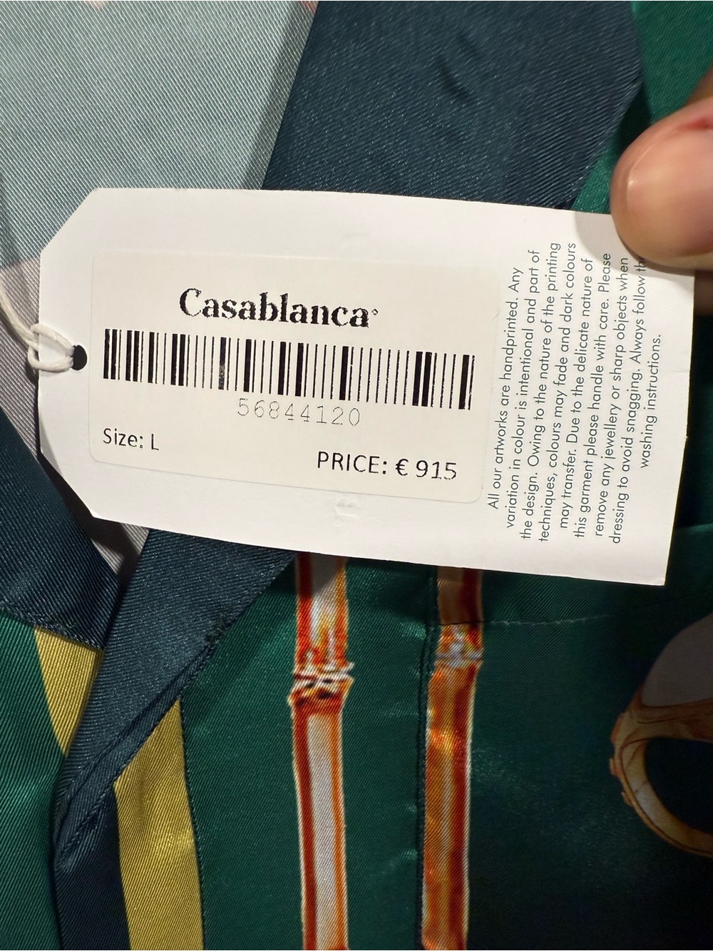 Casa blanca La Boite Green Printed polyester Camp-Collar long sleeve shirt image 10